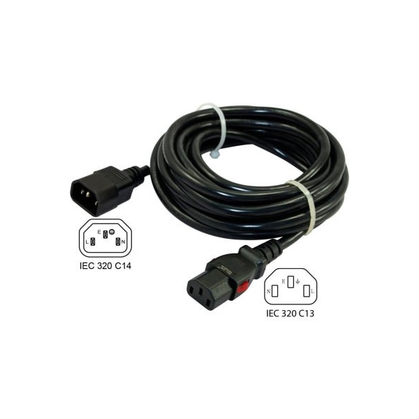 Conntek Conntek C14LC13-098, 10-Amp, IEC C14 to Locking IEC C13 With Push Lock, 8-Feet C14LC13-098 - main
